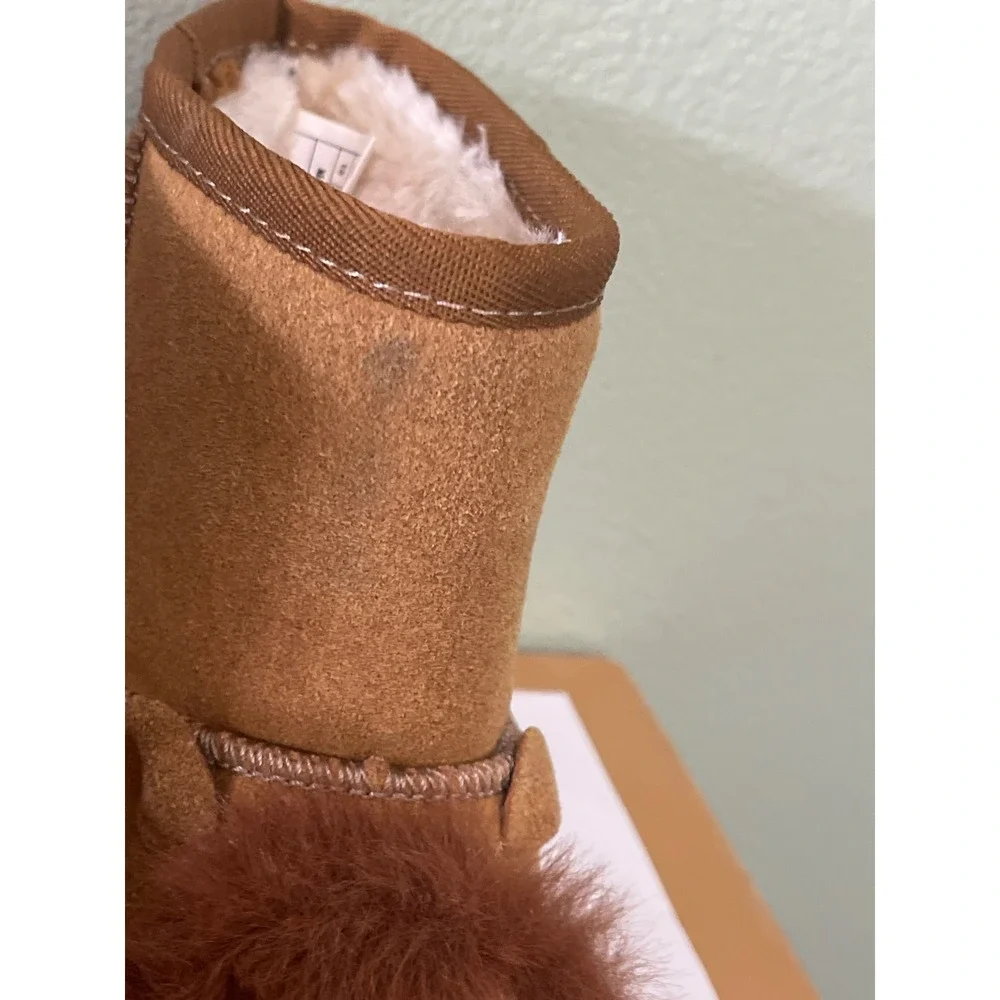 Dream Paris Kids Boys Girls Cute Animal Faux Sherpa Lining Winter Boots Size 10